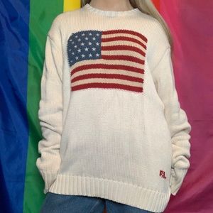 polo by ralph lauren american flag sweater oatmeal